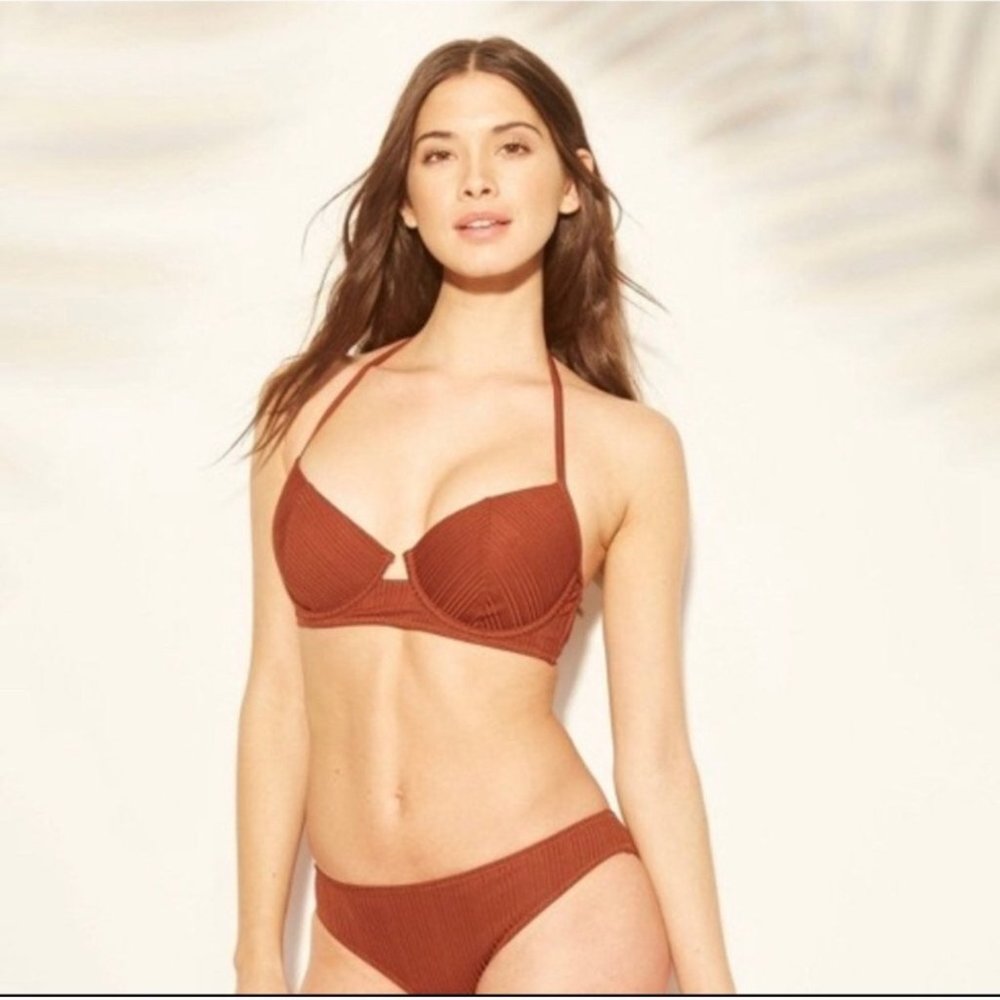 Shade & shore cabana rust bikini M 34B